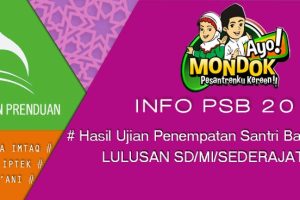 Hasil Ujian Penempatan Santri Baru Lulusan SD/MI (Putri)