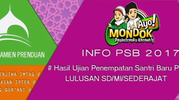Hasil Ujian Penempatan Santri Baru Lulusan SD/MI (Putri)