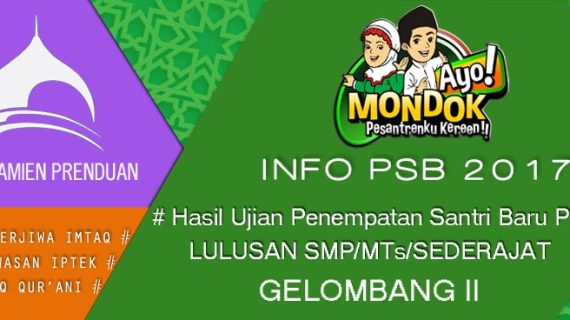 Hasil Ujian Penempatan Santri Baru Lulusan SMP/MTs (Putra) – Gelombang II