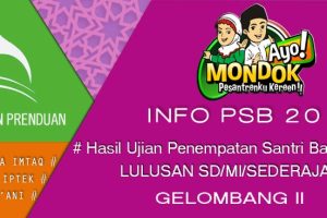 Hasil Ujian Penempatan Santri Baru Lulusan SD/MI (Putri) – Gelombang II