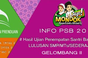Hasil Ujian Penempatan Santri Baru Lulusan SMP/MTs (Putri) – Gelombang II